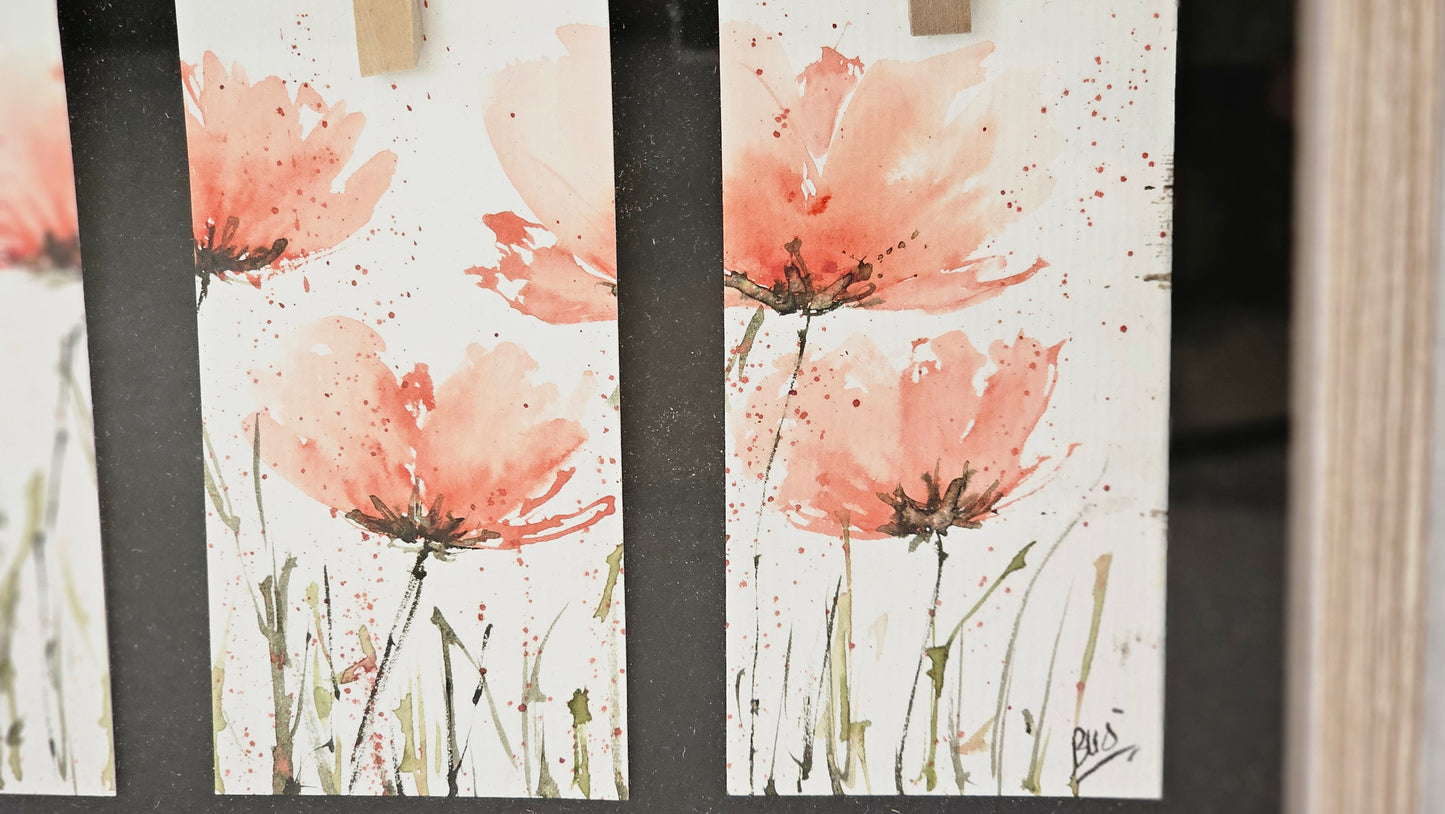 Triptyque coquelicots