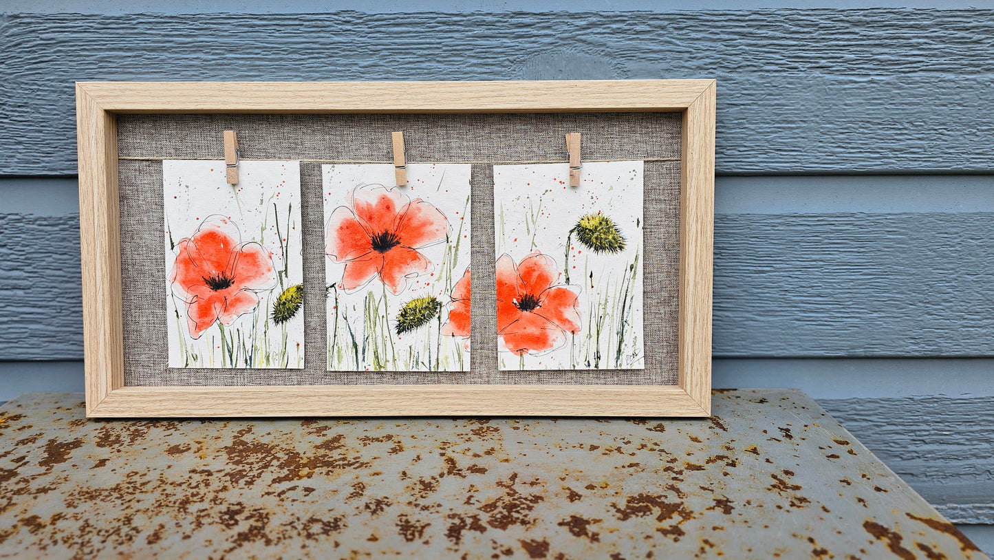 Les coquelicots en triptyque