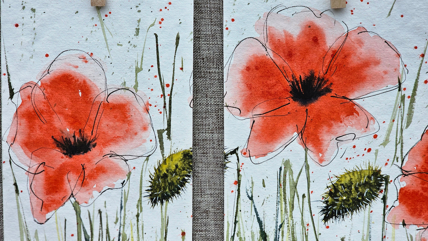 Les coquelicots en triptyque