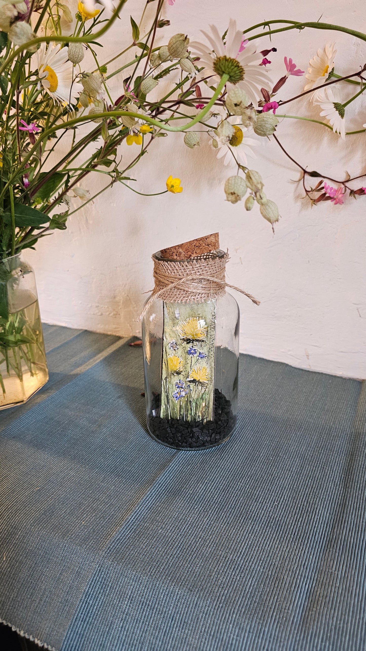 Vase aquarelle pissenlits