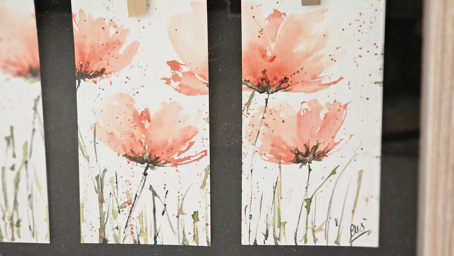 Triptyque coquelicots