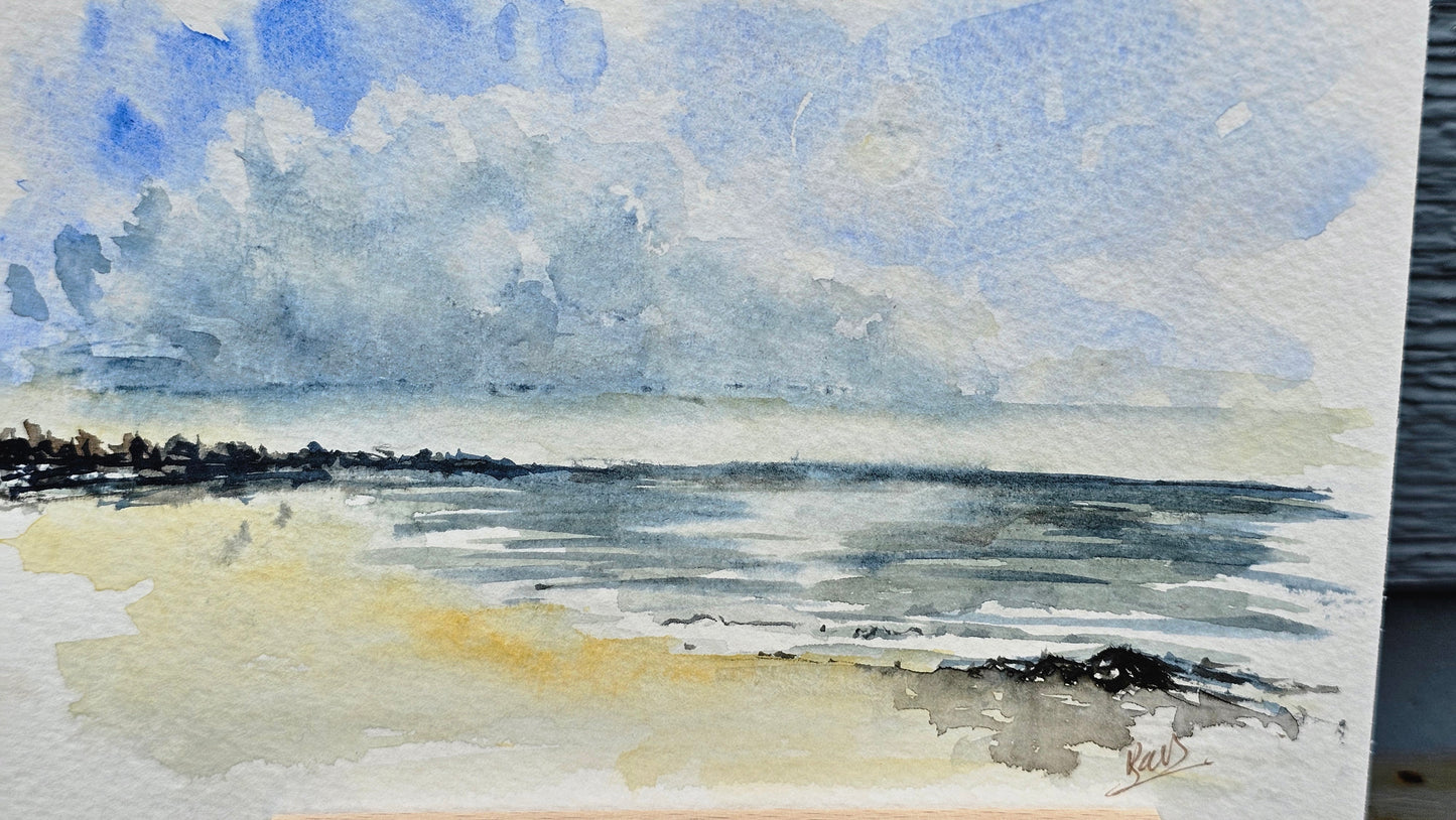 Fin de journée sur la plage des bretons