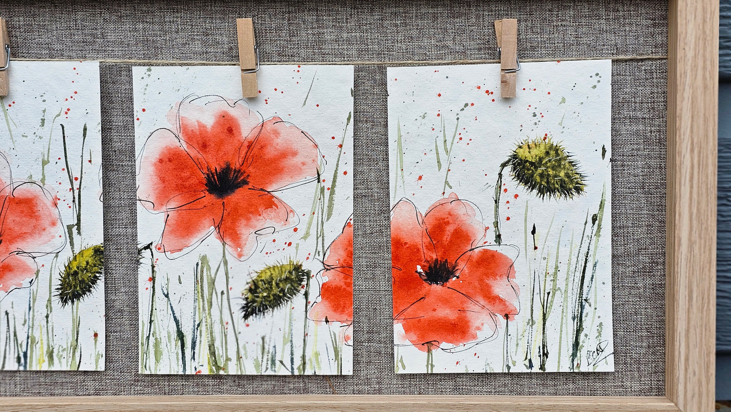 Les coquelicots en triptyque
