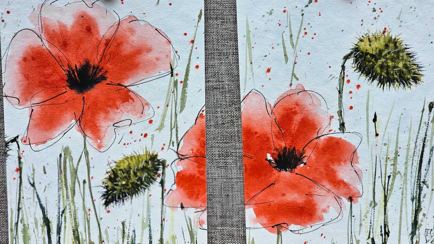 Les coquelicots en triptyque