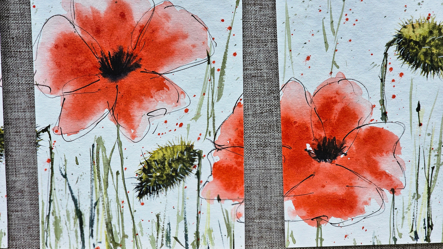 Les coquelicots en triptyque