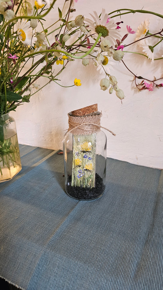 Vase aquarelle pissenlits