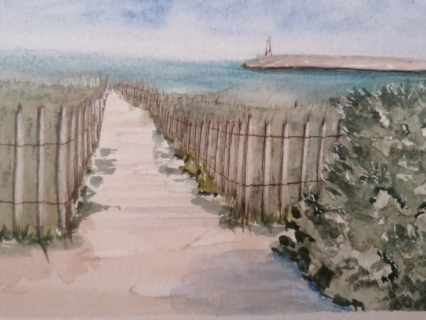 Les ganivelles et le port de la Turballe